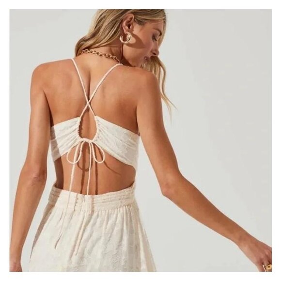 Anthropologie ASTR The Label Frolic Cutout Maxi Dress Wedding Bride Boho Coastal - Picture 4 of 16